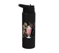 Mothman Lizard Cryptid Sharing Milkshake Stainless Steel Insulated Water Bottle