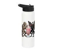 Mothman Lizard Cryptid Sharing Milkshake Stainless Steel Insulated Water Bottle