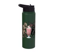 Mothman Lizard Cryptid Sharing Milkshake Stainless Steel Insulated Water Bottle