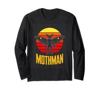 Mothman Retro Sunset Mothman Cryptid Halloween Horror Long Sleeve T-Shirt