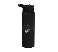 Mothman Rock Guitar Cryptid Music Art Stainless Steel Insulated Water Bottle