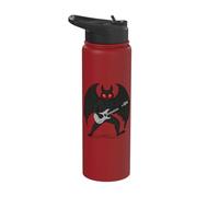 Mothman Rock Guitar Cryptid Music Art Stainless Steel Insulated Water Bottle