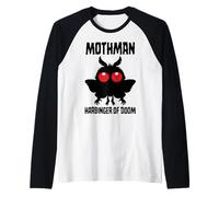 Mothman - Spooky Cute Harbinger of Doom Raglan Baseball Tee