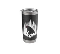 Mothman Standing in White Forest Beneath Evening Stars Stainless Steel Insulated Tumbler