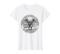 Mothman Stole My Catalytic Converter Funny Cryptid Value Graphic T-Shirt, Women, White, S