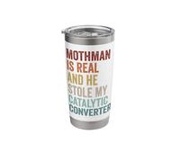 Mothman Stole My Catalytic Converter Retro Cryptozoology Stainless Steel Insulated Tumbler