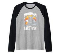 Mothman Stole My Last Beer Funny Cryptid Bar Raglan Baseball Tee