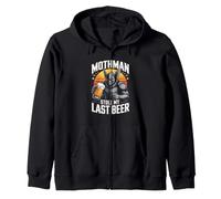 Mothman Stole My Last Beer Funny Cryptid Bar Zip Hoodie