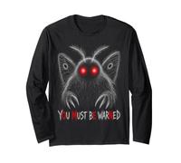 Mothman You Must Be Warned Omen Warning Subliminal Message Long Sleeve T-Shirt