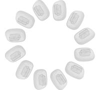 MOTHNUR 10 Pairs Silicone Eyeglass Nose Pads Push-in Anti-Slip Replacement Nose Pads for Glasses with Frosted White Clip-on Bridge for S Spectacles