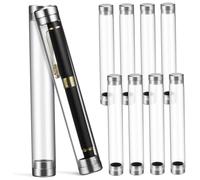MOTHNUR 10 Pcs Transparent Acrylic Pen Holder Cylindrical Pencil Case Storage Tubes for Office School Display and Organization of Ballpoint Pens and Pencils