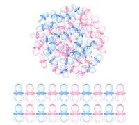 MOTHNUR 100pcs Acrylic Mini Pacifiers Shower Favors, Gender Neutral Pink Blue Party Decorations, Newborn Table Scatter for Shower Games and Souvenirs