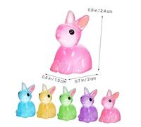 MOTHNUR 100pcs Glow Dark Mini Resin Rabbit Figurines Miniature Bunnies with Luminous Effect for DIY Craft Party Favors Home and Garden Decor Cute Micro Landscape Accessories