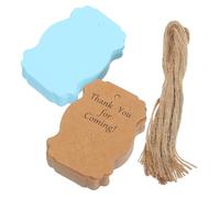 MOTHNUR 100pcs Kraft Thank You Tags with Foot Design and Jute Twine for Shower Bridal Shower Party Favors Writable Hanging Labels for Messages and Event Decoration