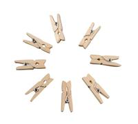 MOTHNUR 100pcs Wooden Clip Photo Clip Small LED Photos Holder Mini Picture Adorable Wooden Clamp Pegs Bamboo