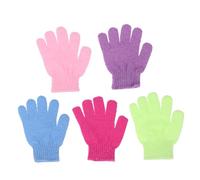 MOTHNUR 10Pcs Exfoliating Bath Gloves Five-finger Scrub Mitts Body Wash Shower Towels for Deep Cleansing and Dead Skin Removal Suitable for All Skin Types with Random Colors Random Color