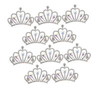 MOTHNUR 10pcs Flatback Crystal Crown Charm Mini Crystal Crown Decoration Mini Charm Pendant DIY Jewelry Silver