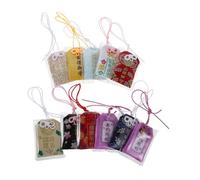 MOTHNUR 10pcs Japanese Lucky Bag Pendant Wealth Blessing Charm Blessing Bag for Wealth Hanging Amulet for Fortune Good Luck Pendants Decor Success Charm Lucky Polyester