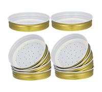 MOTHNUR 10pcs Metal Mason Jar Bee Feeder Lids Beehive Entrance Waterer Weather Resistant Beekeeping Feeder for Year Hive Watering and Bee Drinking Supplies