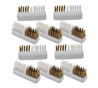 MOTHNUR 10pcs Nail Drill Bit Cleaning Brushes Copper Wire Double-headed Resilient Design High-performance Dust Remover for Electric Manicure Grinder Heads Home and Industrial Use