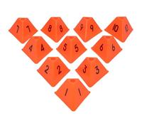MOTHNUR 10pcs Orange Numbered Soccer Training Cones for Agility and Coordination Triangle Football Markers for Basketball and Tennis Drills Lightweight Outdoor Sport Field Ground Markers