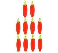 MOTHNUR 10Pcs Practical Fishing Floats EVA Foam Red Oval Sea Fishing Bobbers with Bright Tails for Accurate Bite Detection and Versatile Angling Tackle