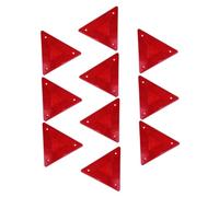 MOTHNUR 10pcs Red Triangle Car Reflectors Plastic Vehicle Rear Reflectors Heat Resistant Safety Warning Signs with Pre-drilled for Trucks Suvs