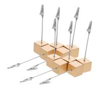 MOTHNUR 10pcs Resin Cube Photo Holder with Alligator Clip Stable Base Memo Clip Stand for Displaying Notes Cards Photos Desk Office Home Decoration