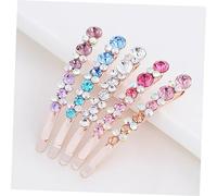 MOTHNUR 10pcs Rhinestones Hairpins Bridal Bobby Pins Shiny Bowknot Hair Clips for Women Wedding Party Hair Accessories with White Purple Blue Rose Red Colors
