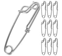 MOTHNUR 10pcs Stainless Steel Fishing Line Snap Clips 1.8 * 60mm Quick Connector for Sea and Boat Fishing Terminal Tackle Accessories