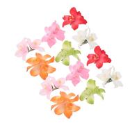 MOTHNUR 12pcs Boho Hawaiian Flower Hair Clips Fade-resistant Artificial Floral Hairpins for Romantic Vacation Accessory Multi-color for Women