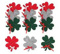 MOTHNUR 12pcs Felt Four Leaf Clover Wallets Christmas Money Holder Card Organizer Red Green Gray Family Pack Festive Holiday Accessories for Cash and Small Essentials