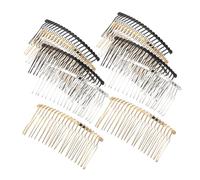 MOTHNUR 12pcs Metal Hair Comb Clips Styling Pins in Matte Black Gold Silver Compact Lightweight Wire Twist Bun Clamps for Weddings Bridal Veil and Daily Hair Accessories