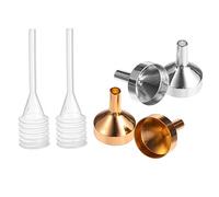 MOTHNUR 12pcs Mini Funnels Set with Dropper for Precise Filling of Perfume Spices Powders Aluminum Compact for Bottles for Home and Kitchen Accessories