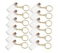 MOTHNUR 12pcs Mini Glass Bottles with Keychain and Cork Stoppers Transparent Clear Vials for DIY Crafts Wedding Favors Spell Jars Message Bottles Party Decorations and Small Storage