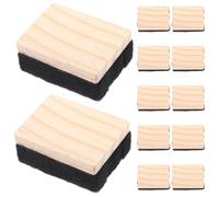 MOTHNUR 12Pcs Mini Wooden Chalkboard Erasers Small Felt Whiteboard Dry Erase Erasers for Classroom Office Blackboard Cleaning Tools