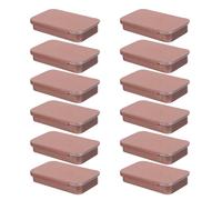 MOTHNUR 12pcs Rose Gold Tinplate Boxes with Sliding Lids 60x34x11mm - Metal Lip Balm Containers and Lipstick Storage Organizer for Home, Travel, and Cosmetic Samples