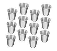 MOTHNUR 12pcs Stainless Steel Communion Cups Stackable Portable Church Worship Drinkware Metal Communion Chalices for Religious Ceremony and Congregation Use