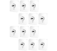 MOTHNUR 12pcs Strong Suction Cup Hooks Wall Screws Hangers Acrylic Anti-Collision Suction Cups for Kitchen Bathroom Glass Window Photo Hanging