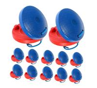 MOTHNUR 12PCS Wooden Castanets Musical Instruments for Hand Percussion Rhythm with Vibrant Red and Blue Colors Enhancing Coordination and Musical Learning