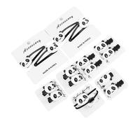MOTHNUR 16pcs Boys and Girls Hair Tie and Hair Clip Set Resin Panda Double Head Ponytail Holders 2 Clips 1 Ring and 5 Duckbill for Baby and Children