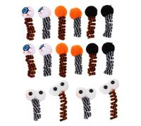 MOTHNUR 16pcs Halloween Cat Spring Coil Plush Eyeball Spiral Teasers Interactive Kitten Playset for Swatting Biting Teething and Hunting Festive Spooky Design for Bonding Entertainment