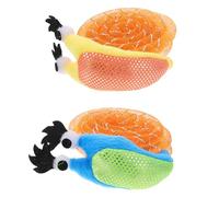 MOTHNUR 2 Pcs Cat Interactive Toys Snail Shape Pet Teaser Playthings Soft Tubular Design Random Colors Indoor Kitten Entertainment