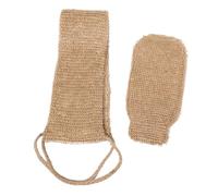 MOTHNUR 2 Pcs Double-Sided Exfoliating Back Scrubber Gloves Set Sisal Body Washcloth for Men and Women Long Handled Bath Washcloth for Shower Use