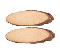 MOTHNUR 2 Pcs Oval Wooden Stepping Stones Garden Stones Outdoor Lightweight Wood Pathway for Walkway Landscaping and Crafting