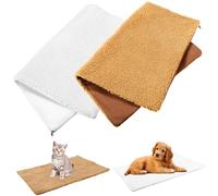 MOTHNUR 2 Pcs Self Heating Pet Pads Thermal Mats with Fleece Fabric for Dogs Cats Indoor Outdoor Use Reflect Body Heat for Warmth and Comfort Winter Cushion