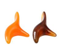 MOTHNUR 2 Pcs Thai Foot Massage Stick for Reflexology and Relief Smooth Resin Acupressure Tool for Feet and Legs Relaxation Easy to Clean Yellow and Amber Color