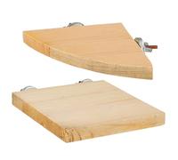 MOTHNUR 2 Pcs Wooden Bird Perch Platforms Flat Surface Stands for Parrot Cage Accessories Safe Non-slip Natural Wood Pet Budgie with Secure Attachment Bolts