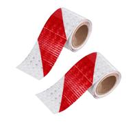MOTHNUR 2 Rolls Car Safety Reflective Tape Red White Twill Warning Strip Weatherproof Adhesive for Vehicle Visibility Emergency Outdoor Use