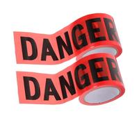 MOTHNUR 2 Rolls Non-adhesive Crime Scene Tape Bright Red Warning Barrier Tape for Construction Sites and Hazardous Areas Safety Caution Strip
